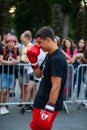 Hartsyz Yaroslav kneads nose during Boxing match between national teamsÃÂ UKRAINE - ARMENIA